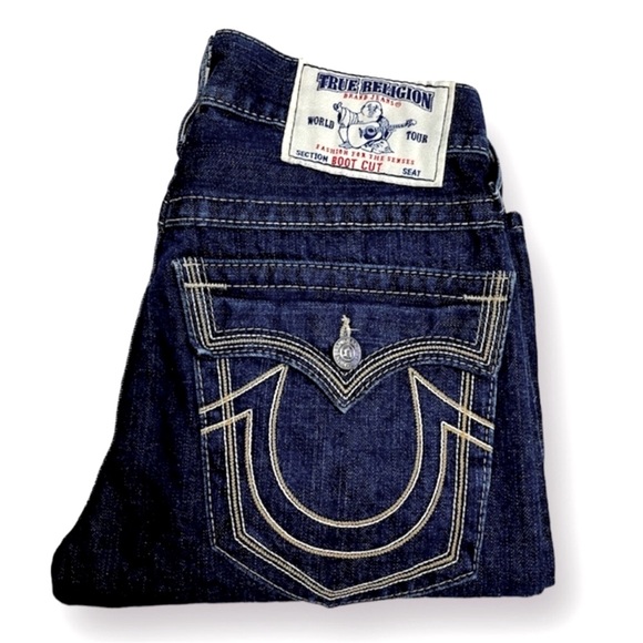 Men's True Religion Dark Wash Bootcut Jeans - Picture 1 of 10